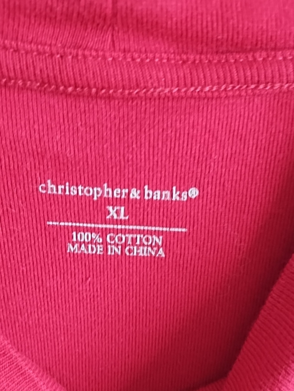 Classic Red Long Sleeve Mock Neck Top - Picture 3 of 3
